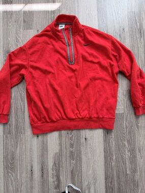 Nike Red Pullover with Black Houndstooth Trim